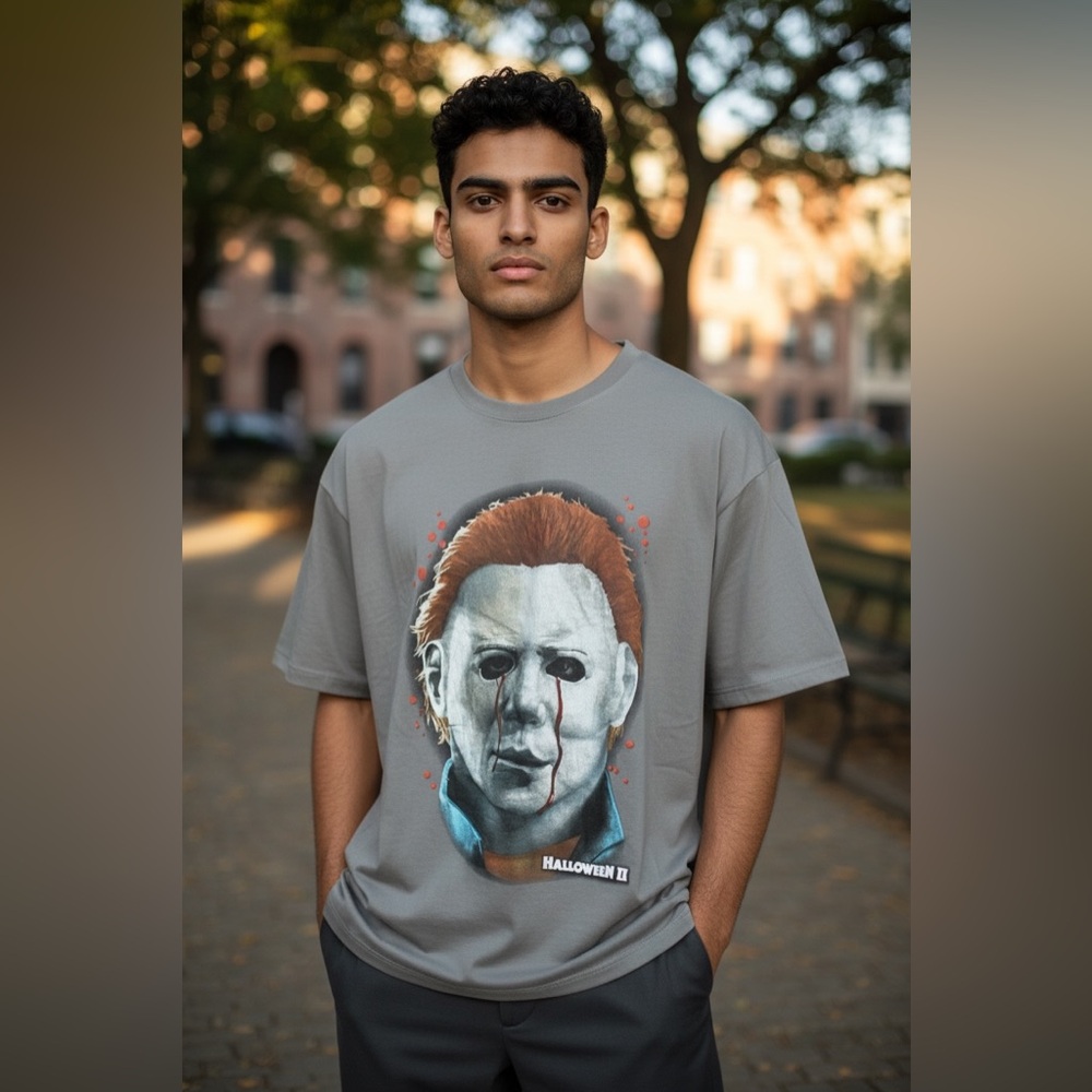 New mens Micheal Myers Halloween II horror movie graphic T-shirt - Picture 2 of 3
